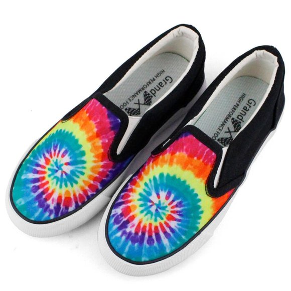LaForst Shoes - LAFORST Grand Prix Castle Rainbow Tie Dye Slip On Sneakers Non Slip Shoes 6-11